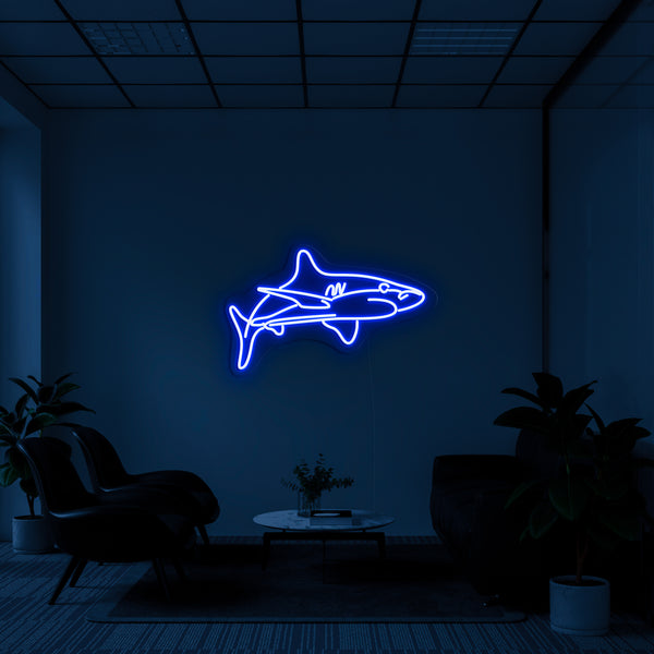 'White Tip Shark' Neon Sign